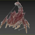 Red Orange Fantasy Scorpion Creature With Spiked Exoskeleton Sharp Claws And Glowing Tail 3d model