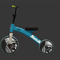 Kids Blue Sunday Tricycle With Black Yellow Handlebars And Astronaut Themed Wheels