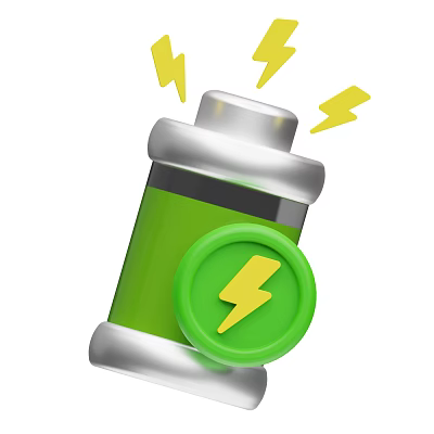 Smart Machine Power Battery Featuring Lightning Symbols and Energy Charge 3d model