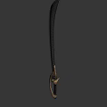 Blue Sword With Golden Decorative Hilt And Dark Sharp Blade Design