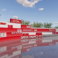 Green Finance City Modern Landmark Photo Check-in Spot With Journey Innovate Develop Themes