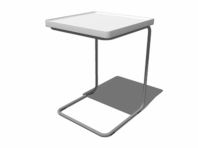 Modern Minimalist Side Table With White Tabletop And Metal Geometric Base Design 3d model