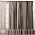 Beige And Brown Sheer And Heavy Fabric Curtains For Window Decoration