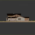 Residential House Exterior Featuring Brown Roof Light Colored Walls Green Lawn And Paved Pathways