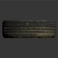 Old Car Tire With Worn Tread Placed On Circular Base Against Dark Background 3d model