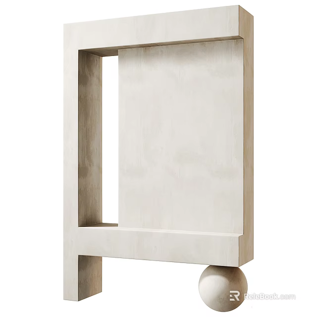 Minimalist Wall Decor With Geometric Structure And Neutral Tone 3d model 