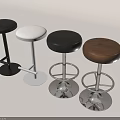 Modern Bar Stools With Black White Brown Seats And Metal Bases For Kitchen Island