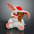 Kids Adorable Fluffy Plush Toy With Big Ears And Red Christmas Hat