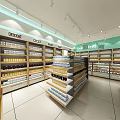 Modern Retail Store Interior With Bright Lighting Neat Shelves And Product Displays