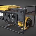 Industrial Generator With Yellow Black Design Control Panel And Metal Frame 3d model