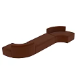 Modern Irregular Shaped Sofa With Curved Modular Design And Fabric Upholstery