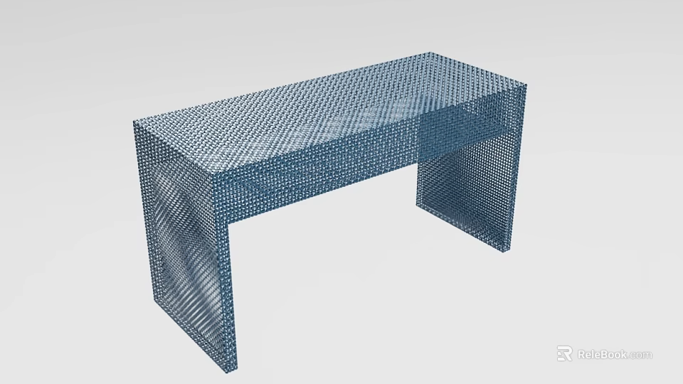 Blue Mesh Outdoor Table With Modern Minimalist Sturdy Structure Design 3d model 