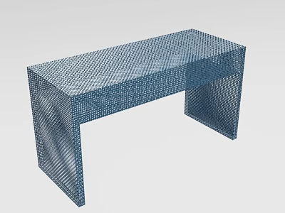 Blue Mesh Outdoor Table With Modern Minimalist Sturdy Structure Design 3d model