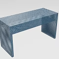 Blue Mesh Outdoor Table With Modern Minimalist Sturdy Structure Design