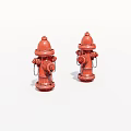 Two Red Fire Hydrants Essential Public Safety Facilities For Urban Areas