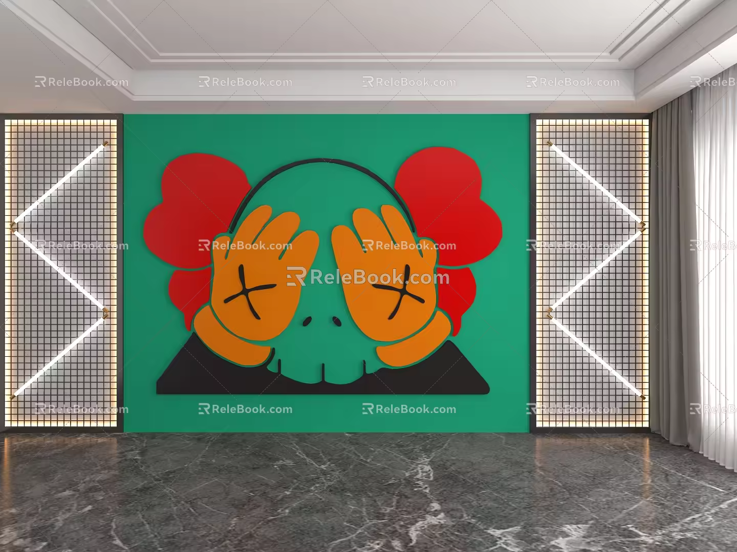 background wall 3d model