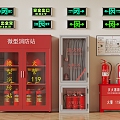 Modern fire hydrant fire extinguisher mini fire station safety exit plate 3d model