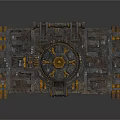 Ancient Industrial Mechanical Equipment With Metal Frame Wooden Components Large Central Gear And Worn Surface