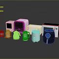 Essential Colorful Modern Kitchen Appliances Showcase Kettle Toaster Microwave And Air Fryer