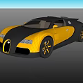 Yellow and Black Luxury Sports Car With Streamlined Body And Alloy Wheels