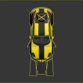 Yellow and Black Off Road Car With Number 17 Roof Equipment And Blue Front Lights