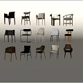 Modern Dining Chairs In Various Styles And Materials For Home Decor 3d model
