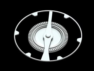 Metal Circular Mechanical Part With Central Pointer And Gear Teeth Design 3d model
