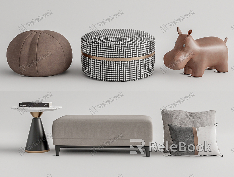 Modern sofa stool cushion pedal model