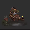 Adventure Character Riding Mythical Beast Carrying Backpacks And Tiny Creature Companions