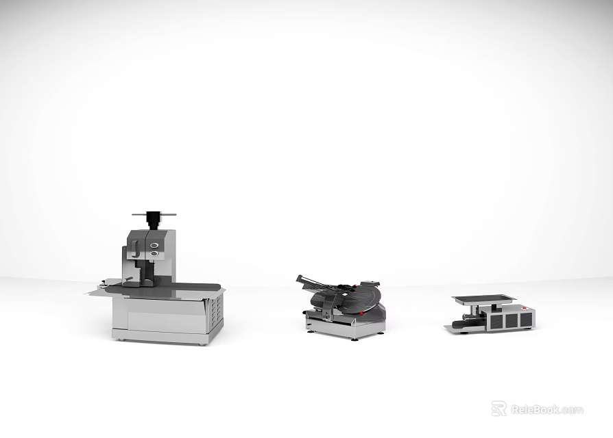 Three Types Of Modern Stainless Steel Commercial Kitchen Appliances With Multifunctional Features 3d model 