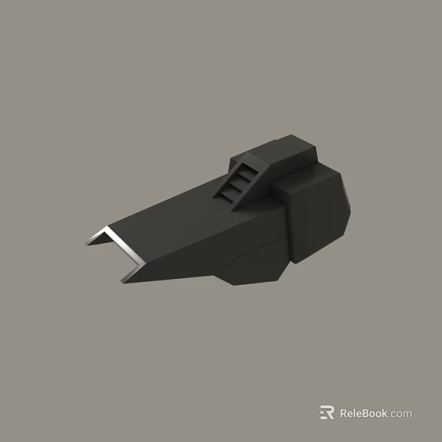 Black Geometric Mechanical 3D Model With Staircase Structure And Sharp Tip 3d model 