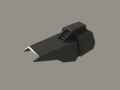 Black Geometric Mechanical 3D Model With Staircase Structure And Sharp Tip 3d model