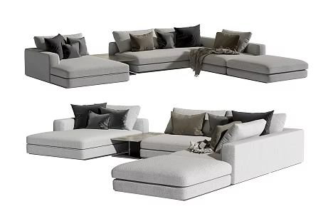 Modern Minotti corner multiplayer sofa 3d model