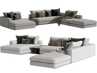 Modern Minotti corner multiplayer sofa 3d model