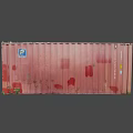 Industrial Equipment Red Rustic Container Featuring FAL Logo Serial Number And Weeds at Base