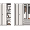 Modern Wardrobe Design With Lighting Open Shelves Drawers And Glass Doors