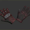 Pair of Red and Gray Gloves with Textured Palm and Finger Design for Comfortable Wear
