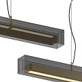 Modern Linear Pendant Chandelier With Metal Frame And LED Light Strip Design