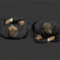 Two suited men one facing front with crossed arms and one behind against gray background