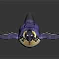 Colorful Penguin Figure With Spread Wings And Blue Yellow White Purple Feathers