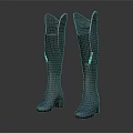 Stylish Tall Boots With Shiny Finish And Block Heels Fashionable Footwear Design