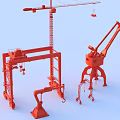 Industrial Equipment Including Red Gantry Cranes Heavy Duty Mechanical Lifting Machinery