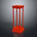Elegant Red Wooden Frame Display Stand Furniture with Glossy Surface and Stable Structure