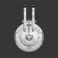 Detailed White Spaceship Model NCC 1701 With Disc Shaped Hull And Engines