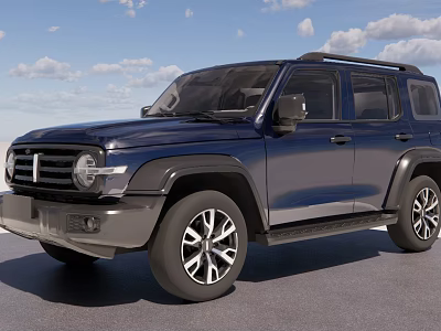 Navy Blue SUV With Rugged Exterior Design Roof Rack And Multi Spoke Wheels 3d model