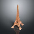 Wooden Eiffel Tower Decorative Furniture Model With Reflective Surface And Dark Background