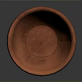 Red Ceramic Vase with Textured Surface and Round Mouth on Dark Background
