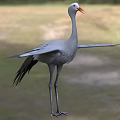 Gray Reptile With Long Neck Orange Mouth And Spread Limbs On Green Grassland