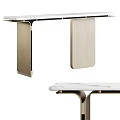 Modern Reception Desk With Sleek Marble Top And Metal Support Frame 3d model