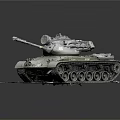 Vintage Military Tank Model with Numbered Markings Extended Cannon on Gray Display Stand